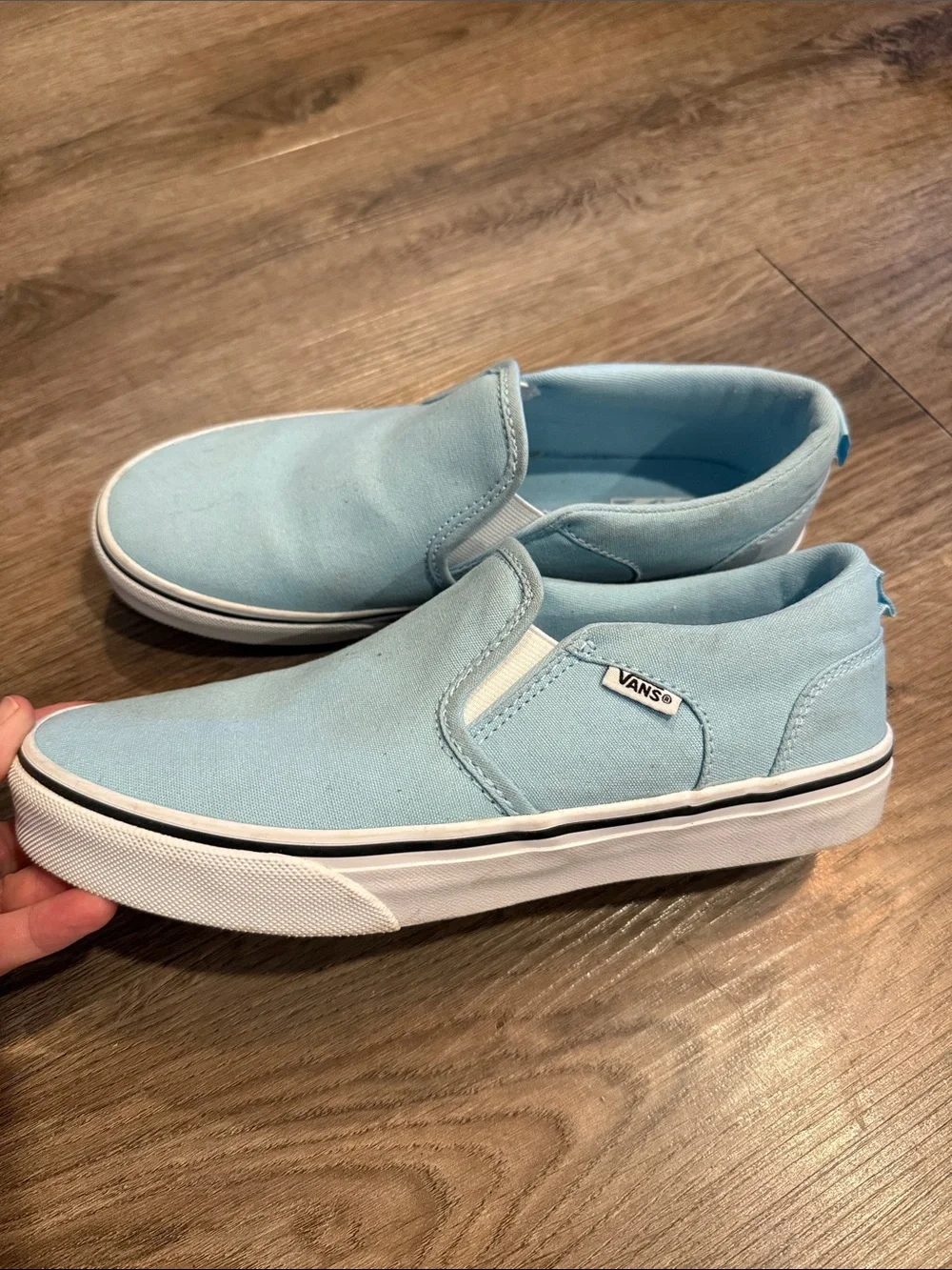 Vans Slip on Light Blue Sneakers Women’s Size 7.5 / Missy 6